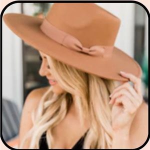 Brand new Mocha wide brim fedora hat. Never worn.